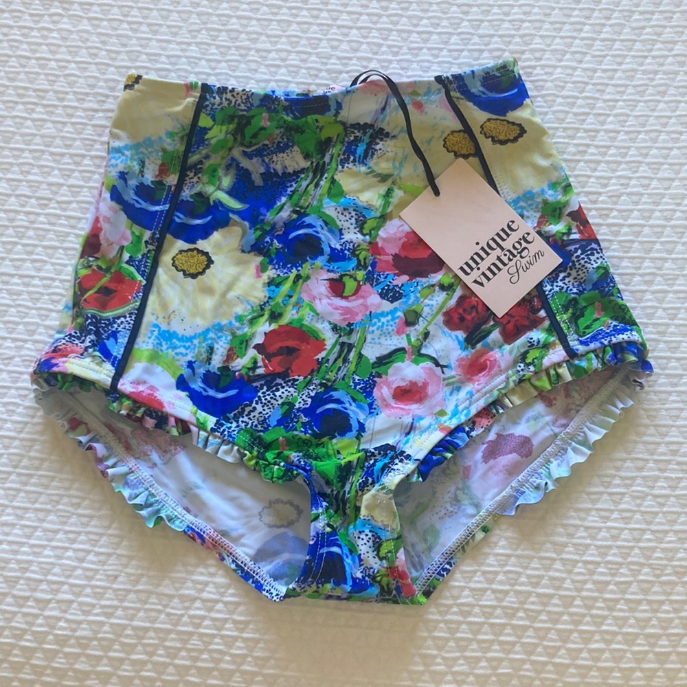 Unique Vintage Floral Swim Bottom